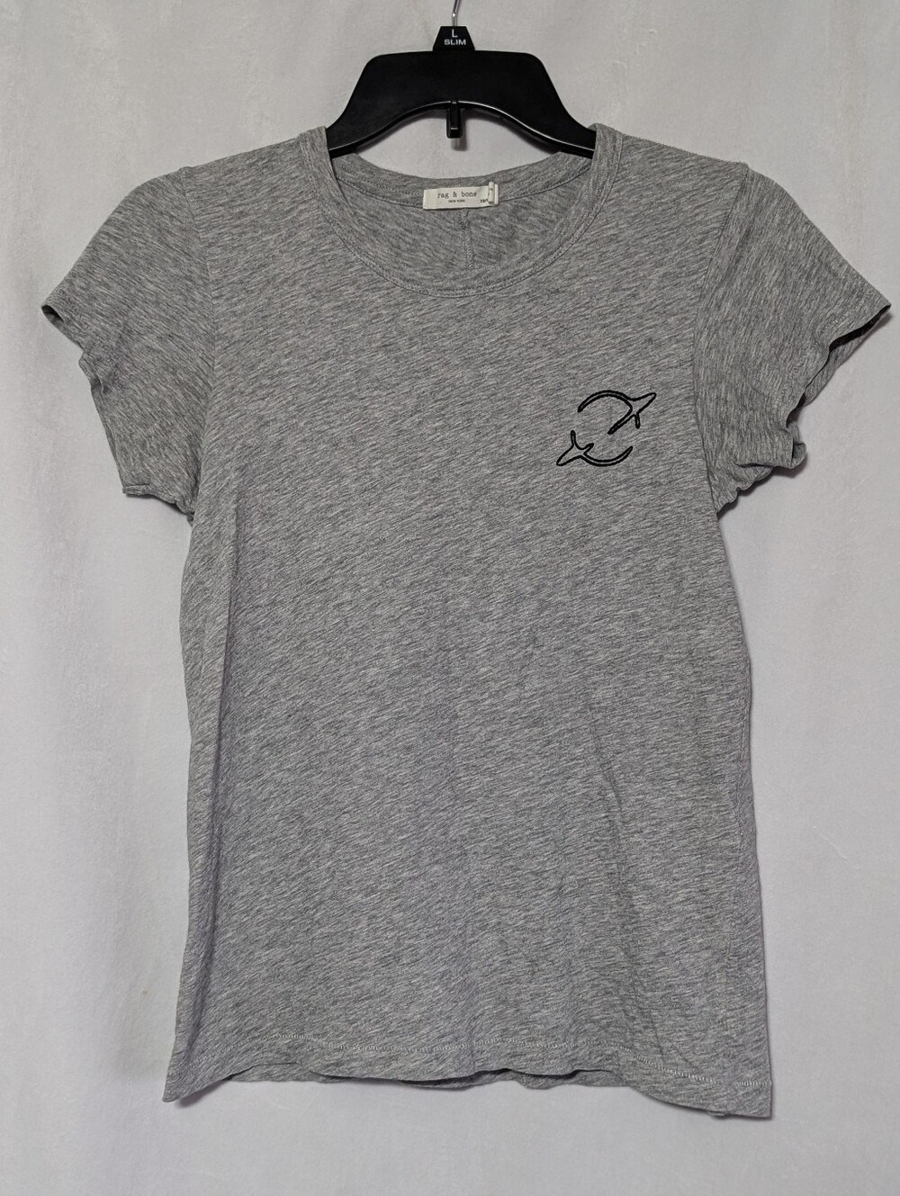 rag & bone Heather Grey 100% Pima Cotton Planet Short Sleeve Crewneck Tshirt, XS
